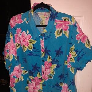 Vintage Blue Hawaiian Shirt